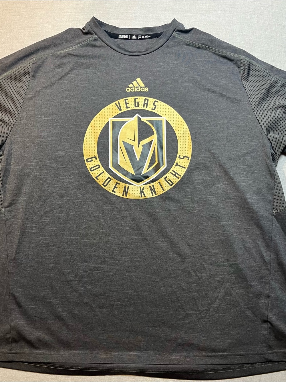 adidas Black Tee with Gold Vegas Golden Knights Logo